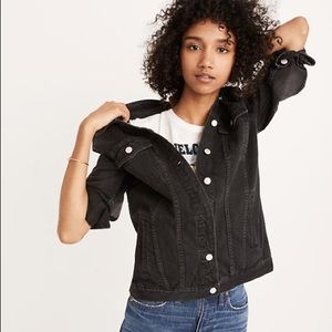 Madewell Oversized Black Denim Jacket Small